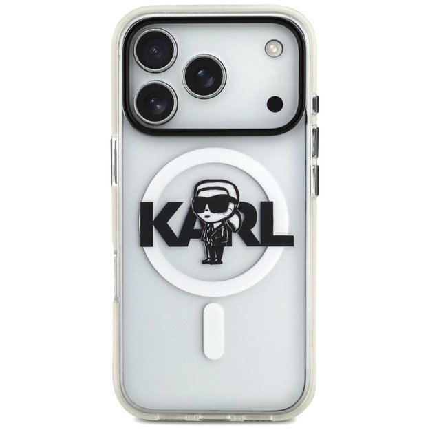 Karl Lagerfeld IML Karl Sketch Logo MagSafe Case for iPhone 17 Pro - Transparent 2