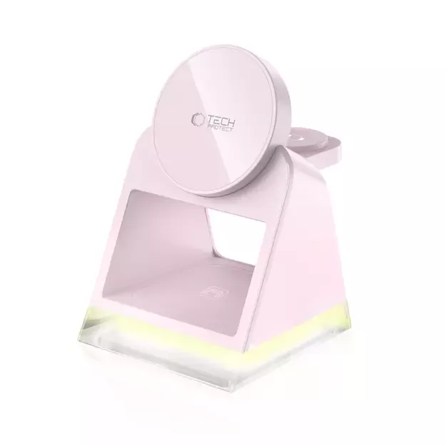 Tech-Protect QI15W-A43 3in1 MagSafe Inductive Charger - Pink 5