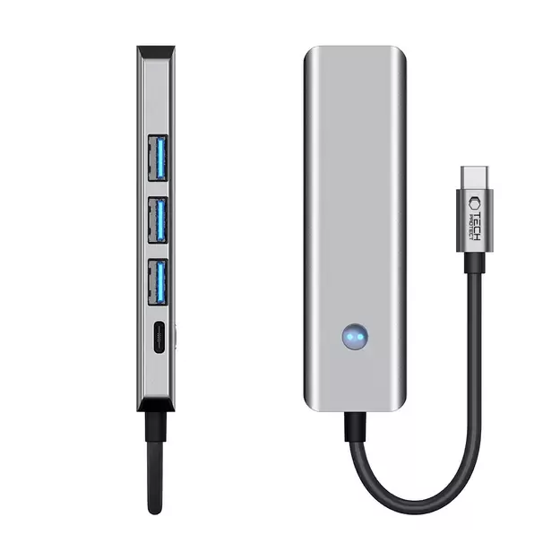Tech-Protect HB01 HUB Adapter 5in1 USB-C + USB3.0 + HDMI 4K 60Hz + PD100W - gray 5