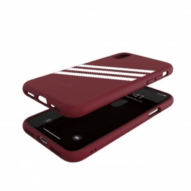Adidas OR Molded PU Suede case for iPhone X / XS - burgundy 13