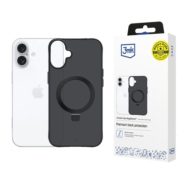 3mk Smoke Case Mag&amp Stand for iPhone 17 - black