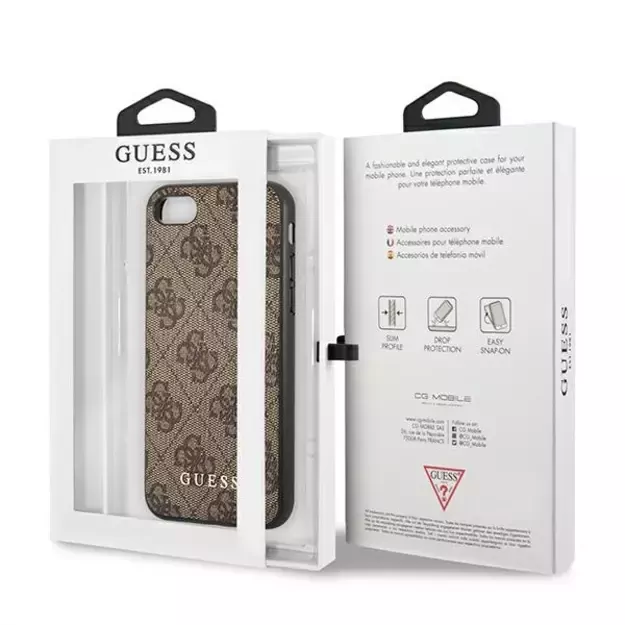 Guess 4G Metal Gold Logo Case for iPhone SE 2022 / 2020 / 7 / 8 - Brown 14