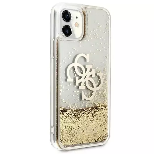 Guess 4G Big Liquid Glitter case for iPhone 11 6.1&quot  / Xr - gold 5