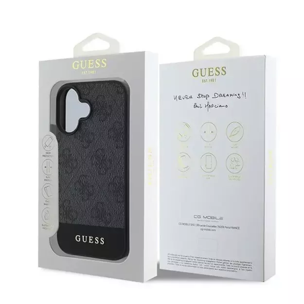 Guess 4G Bottom Stripe Case for iPhone 16 Plus 6.7&quot  - Gray 14