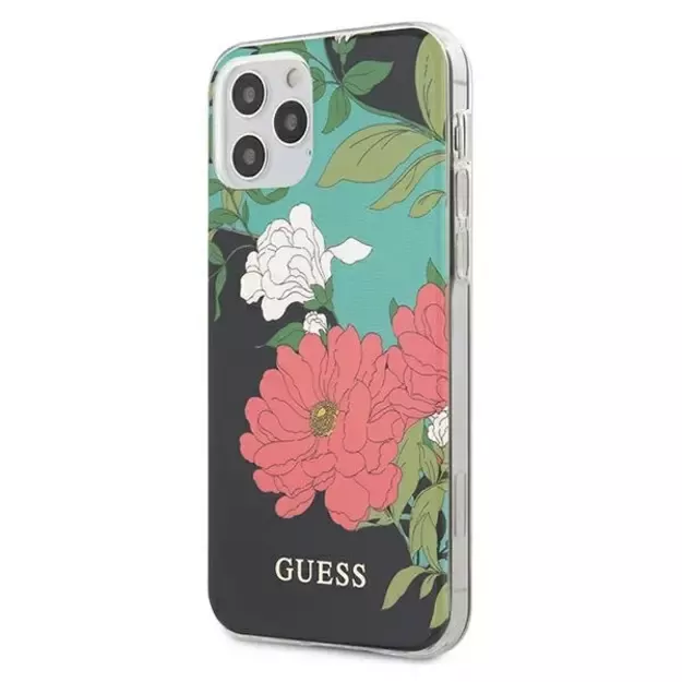 Guess GUHCP12LIMLFL01 iPhone 12 Pro Max 6.7&quot  black/black N°1 Flower Collection
