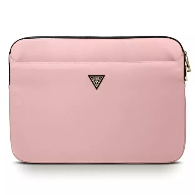 Guess Nylon Triangle Logo case for a 13&quot  laptop - pink