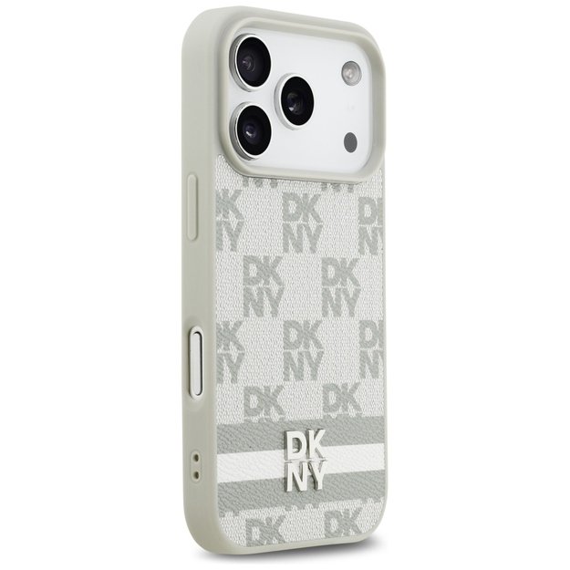 DKNY Checkered with Printed Stripes iPhone 17 Pro Case - Beige 3