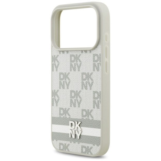 DKNY Checkered with Printed Stripes iPhone 17 Pro Case - Beige 5