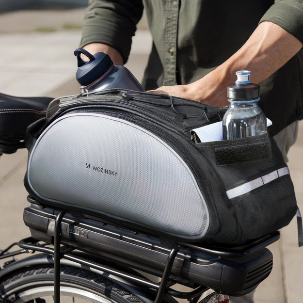 Wozinsky bike carrier bag with shoulder strap 13l black (WBB1BK) 19
