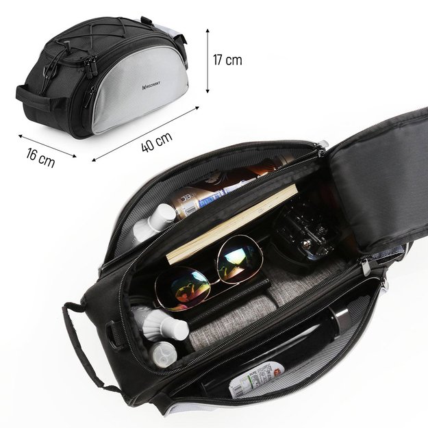 Wozinsky bike carrier bag with shoulder strap 13l black (WBB1BK) 17