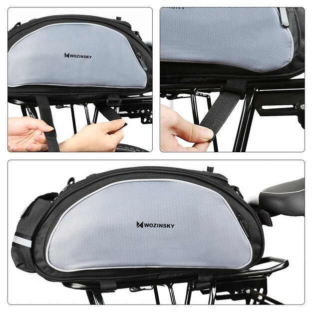 Wozinsky bike carrier bag with shoulder strap 13l black (WBB1BK) 28