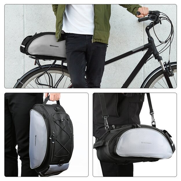 Wozinsky bike carrier bag with shoulder strap 13l black (WBB1BK) 26
