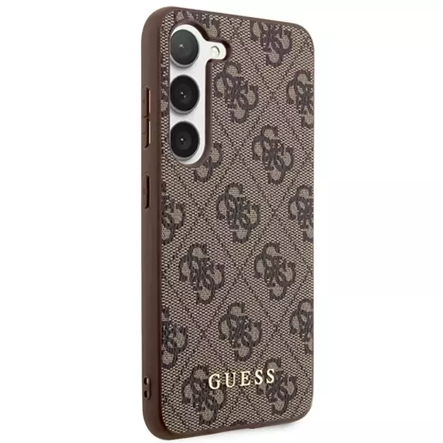 Guess GUHCS23SG4GFBR S23 S911 brown/brown hard case 4G Metal Gold Logo 3