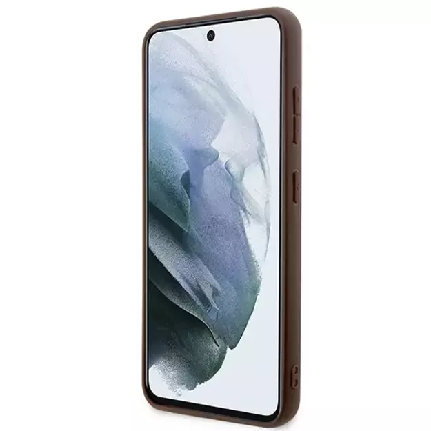 Guess GUHCS23SG4GFBR S23 S911 brown/brown hard case 4G Metal Gold Logo 4