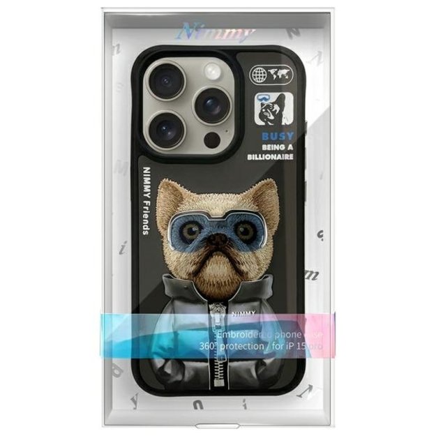 Nimmy Cool&amp Cute 2.0 Dog Case for iPhone 15 Pro Max - Black 5