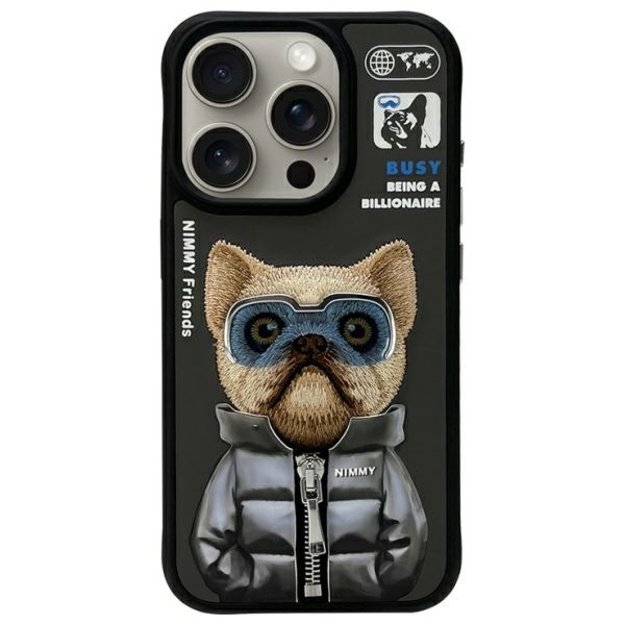 Nimmy Cool&amp Cute 2.0 Dog Case for iPhone 15 Pro Max - Black