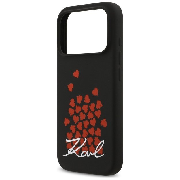 Karl Lagerfeld Silicone Heart Sign Logo MagSafe Case for iPhone 17 Pro - Black 5