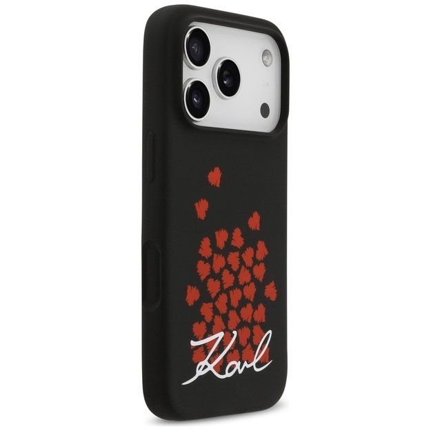 Karl Lagerfeld Silicone Heart Sign Logo MagSafe Case for iPhone 17 Pro - Black 3