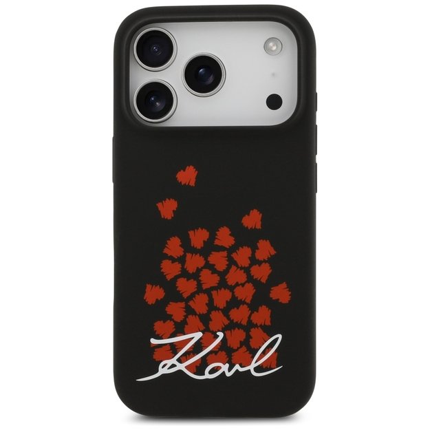 Karl Lagerfeld Silicone Heart Sign Logo MagSafe Case for iPhone 17 Pro - Black 2
