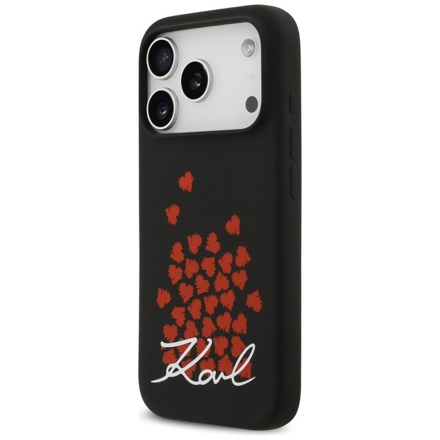 Karl Lagerfeld Silicone Heart Sign Logo MagSafe Case for iPhone 17 Pro - Black 1