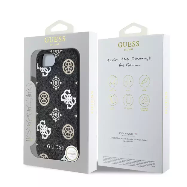 Guess PU 4G Peony case with MagSafe for iPhone 16e - black 14