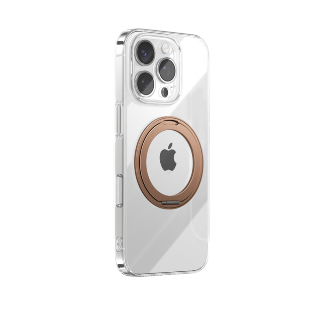 Joyroom JR-16JL6 iPhone 16 Pro Ultra-Thin MagSafe Compatible Case with 360&deg; Ring Stand - Gold