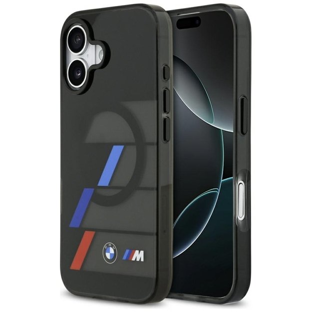 BMW M IML Metal Buttons Tricolor Lines MagSafe Case for iPhone 17 - Black