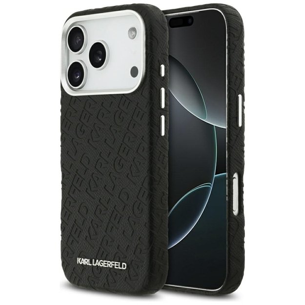 Karl Lagerfeld FW Stamped Karl MagSafe Case for iPhone 17 Pro - Black