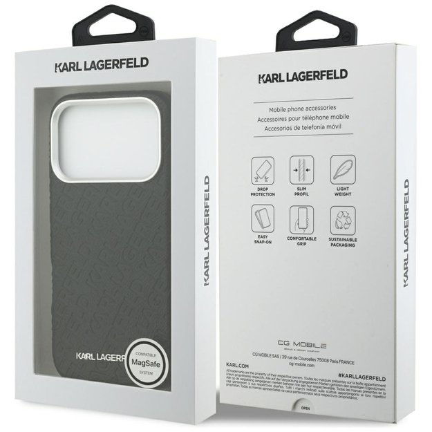 Karl Lagerfeld FW Stamped Karl MagSafe Case for iPhone 17 Pro - Black 7