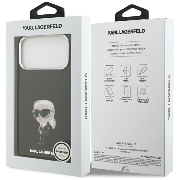 Karl Lagerfeld IML Aquarelle Karl &amp  Logo MagSafe Case for iPhone 17 Pro Max - Black 7