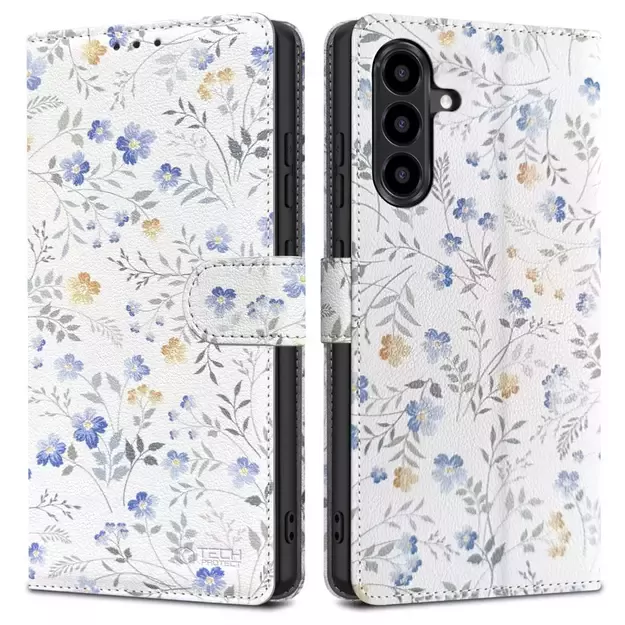 Tech-Protect Wallet Case for Samsung Galaxy A56 5G - White Daisies