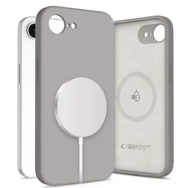 Tech-Protect Liquid Silicone MagSafe iPhone 16e Case - Gray