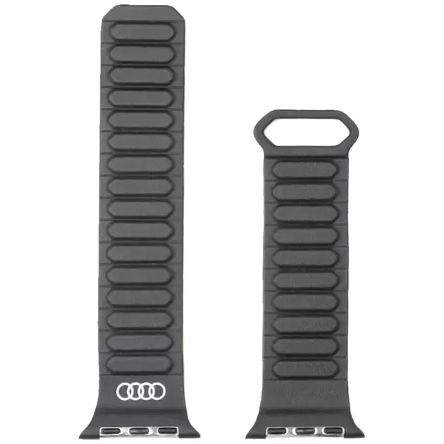 Audi Logo Synthetic Leather Magnetic Ring Strap for Apple Watch 40/41/42 mm - Black 2