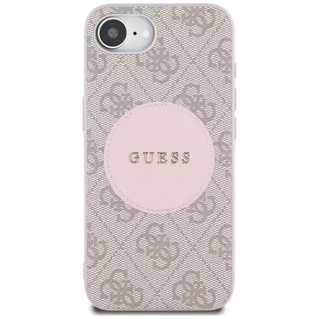 Guess 4G Circle Classic Logo MagSafe case for iPhone 16e - pink 2