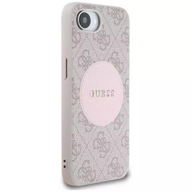 Guess 4G Circle Classic Logo MagSafe case for iPhone 16e - pink 3