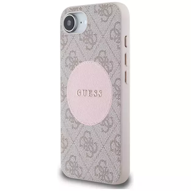 Guess 4G Circle Classic Logo MagSafe case for iPhone 16e - pink 1