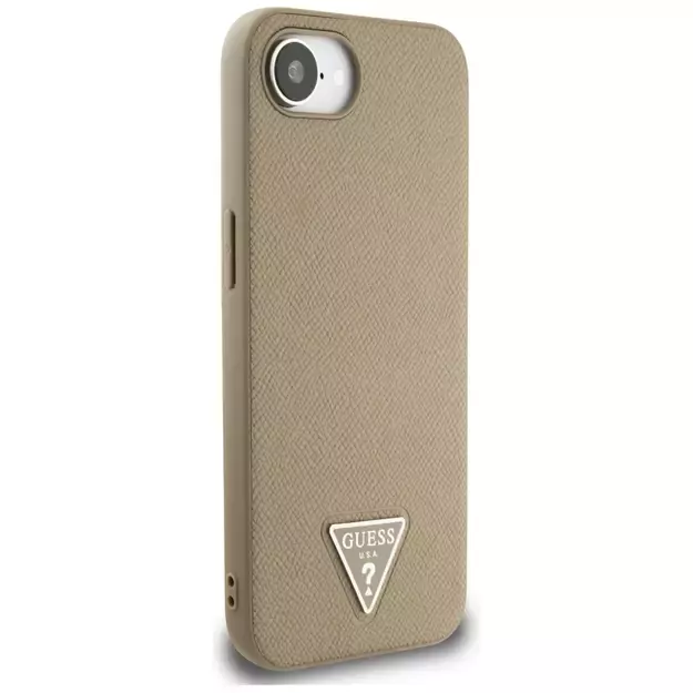 Guess Grained Triangle MagSafe case for iPhone 16e - brown 4