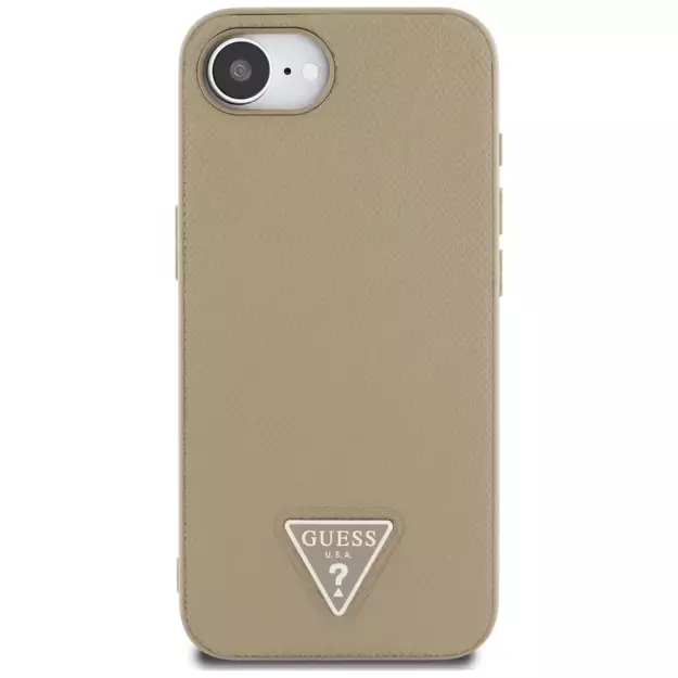 Guess Grained Triangle MagSafe case for iPhone 16e - brown 3