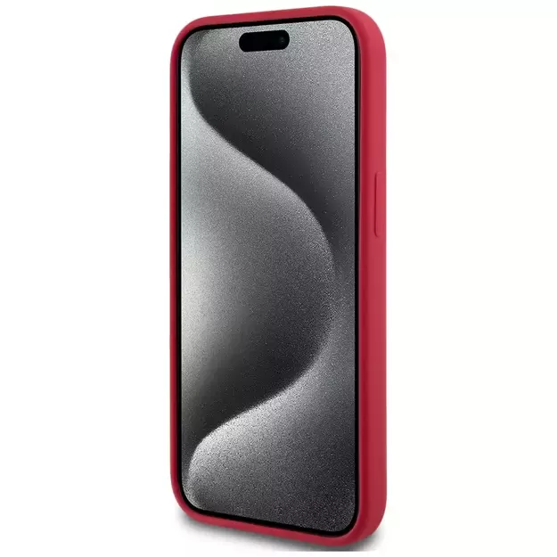 Karl Lagerfeld Silicone Karl&amp Choupette Heads Ring MagSafe iPhone 15 Case - Red 4