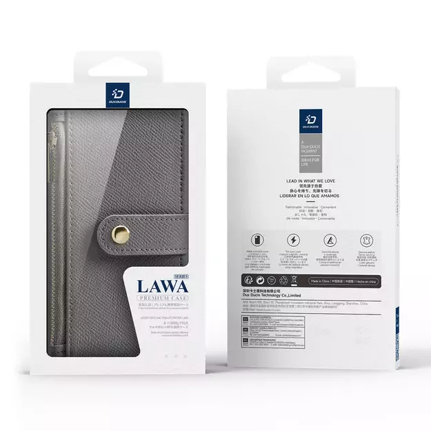 Dux Ducis Lawa Leather Case for iPhone 16 Pro Max with Detachable Magnetic Wallet - Gray 11