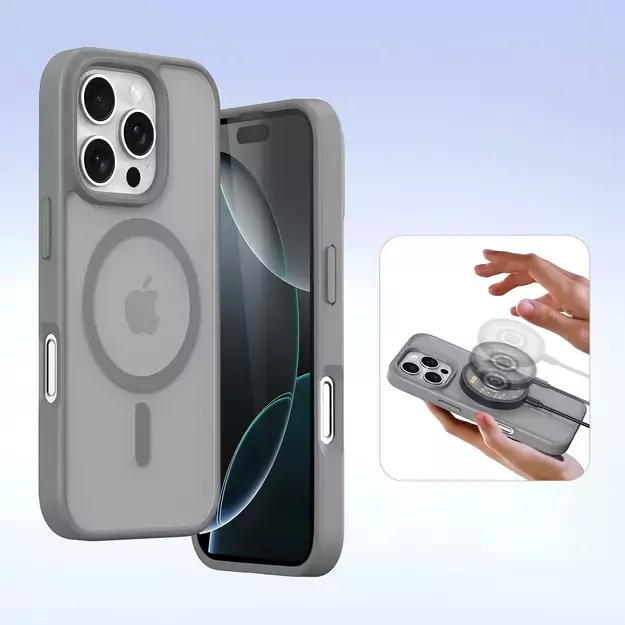 Dux Ducis Lawa Leather Case for iPhone 16 Pro Max with Detachable Magnetic Wallet - Gray 5