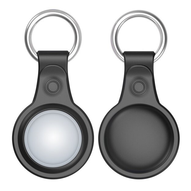 Dux Ducis 4pcs set Silicone flexible cover keychain loop case for Apple AirTag (Black / Green / Pink / Blue) 1