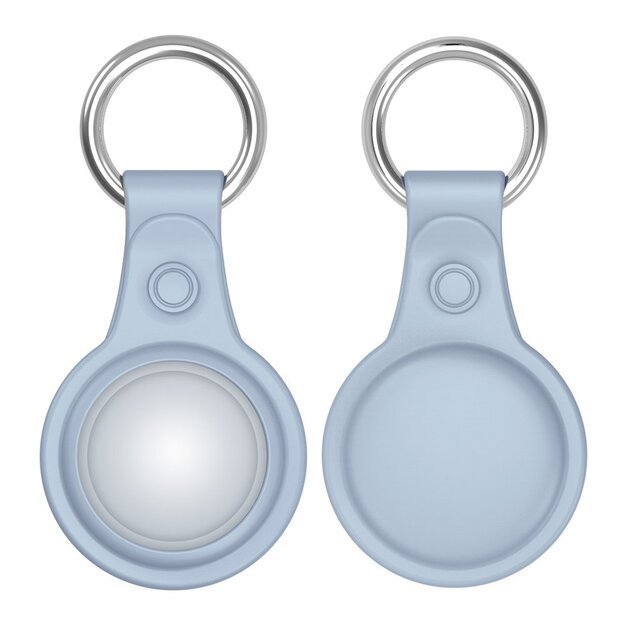 Dux Ducis 4pcs set Silicone flexible cover keychain loop case for Apple AirTag (Black / Green / Pink / Blue) 2