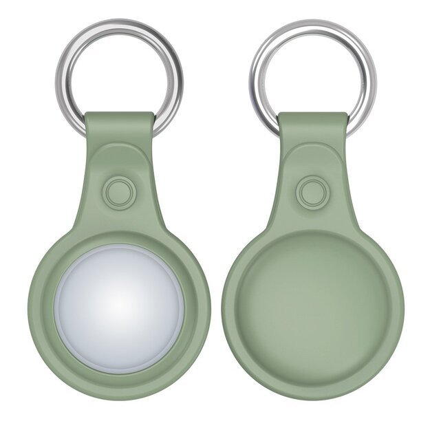 Dux Ducis 4pcs set Silicone flexible cover keychain loop case for Apple AirTag (Black / Green / Pink / Blue) 5