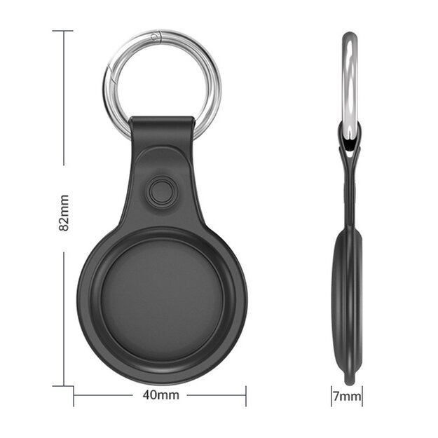 Dux Ducis 4pcs set Silicone flexible cover keychain loop case for Apple AirTag (Black / Green / Pink / Blue) 15