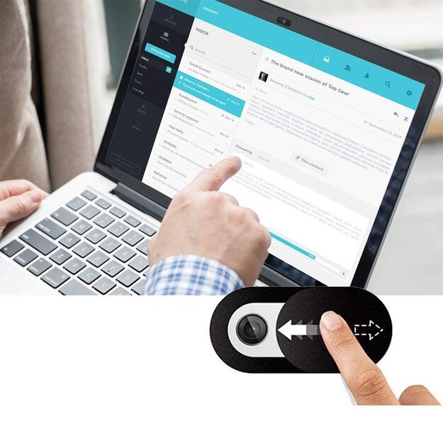 Tech-Protect Cam Fit+ 3-pack laptop camera cover - black 1