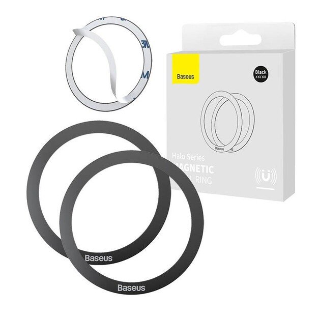 Baseus Halo Series magnetic ring (2 pcs/package) black (PCCH000001)