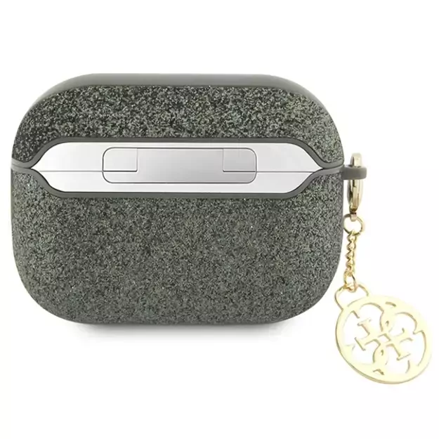 Guess GUAP2GLGSHA AirPods Pro 2 cover green/kaki Glitter Flake 4G Charm 1