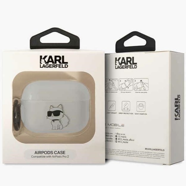 Karl Lagerfeld KLAP2HNCHTCT Airpods Pro 2 cover transparent Ikonik Choupette 6