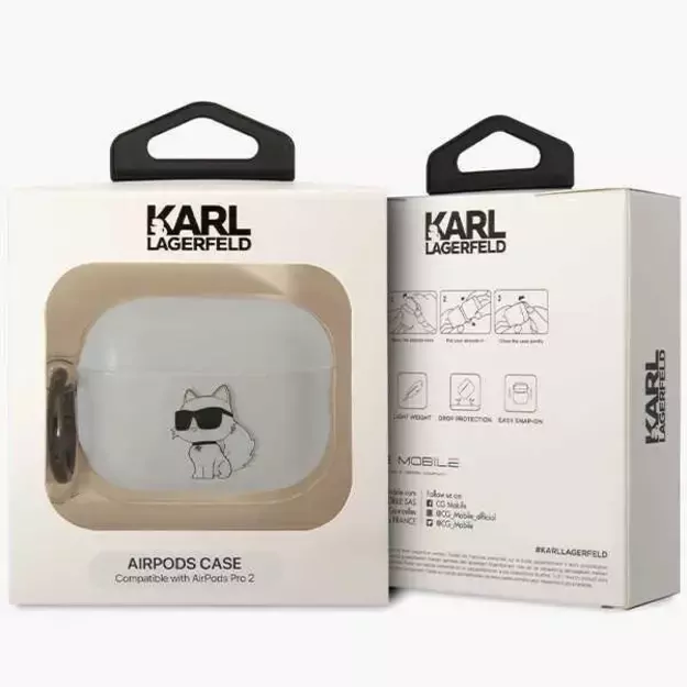 Karl Lagerfeld KLAP2HNCHTCT Airpods Pro 2 cover transparent Ikonik Choupette 3